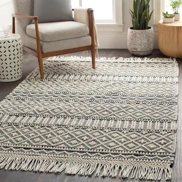 Adamsen Handmade Modern Wool Area Rug - 8' x 10' - Charcoal | Bed Bath & Beyond