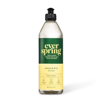 Lemon & Mint Liquid Dish Soap - 18 fl oz - Everspring™ | Target