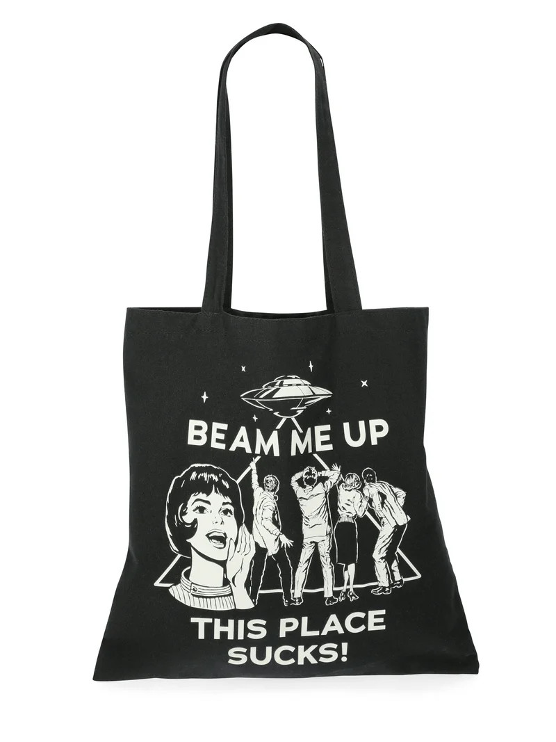 Netflix Stranger Things Black Canvas Tote Bag from No Boundaries, One Size, Unisex | Walmart (US)