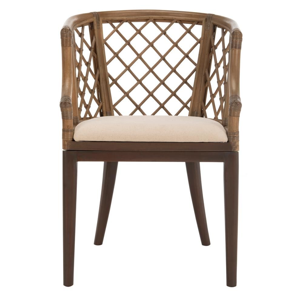 Safavieh Carlotta Griege Cotton Arm Chair-SEA4013A - The Home Depot | The Home Depot