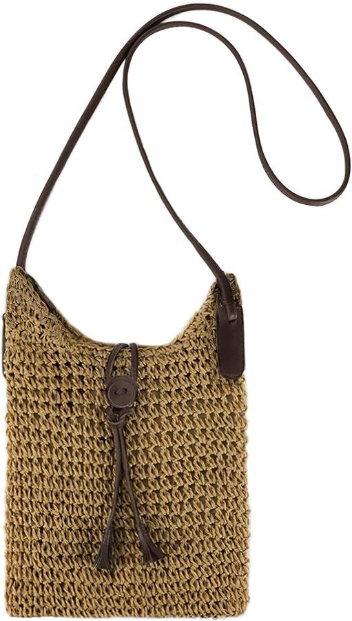 Youjaree Womens Small Straw Crossbody Bag Handwoven Beach Shoulder Bag Handbag Purse with Tassel ... | Amazon (US)