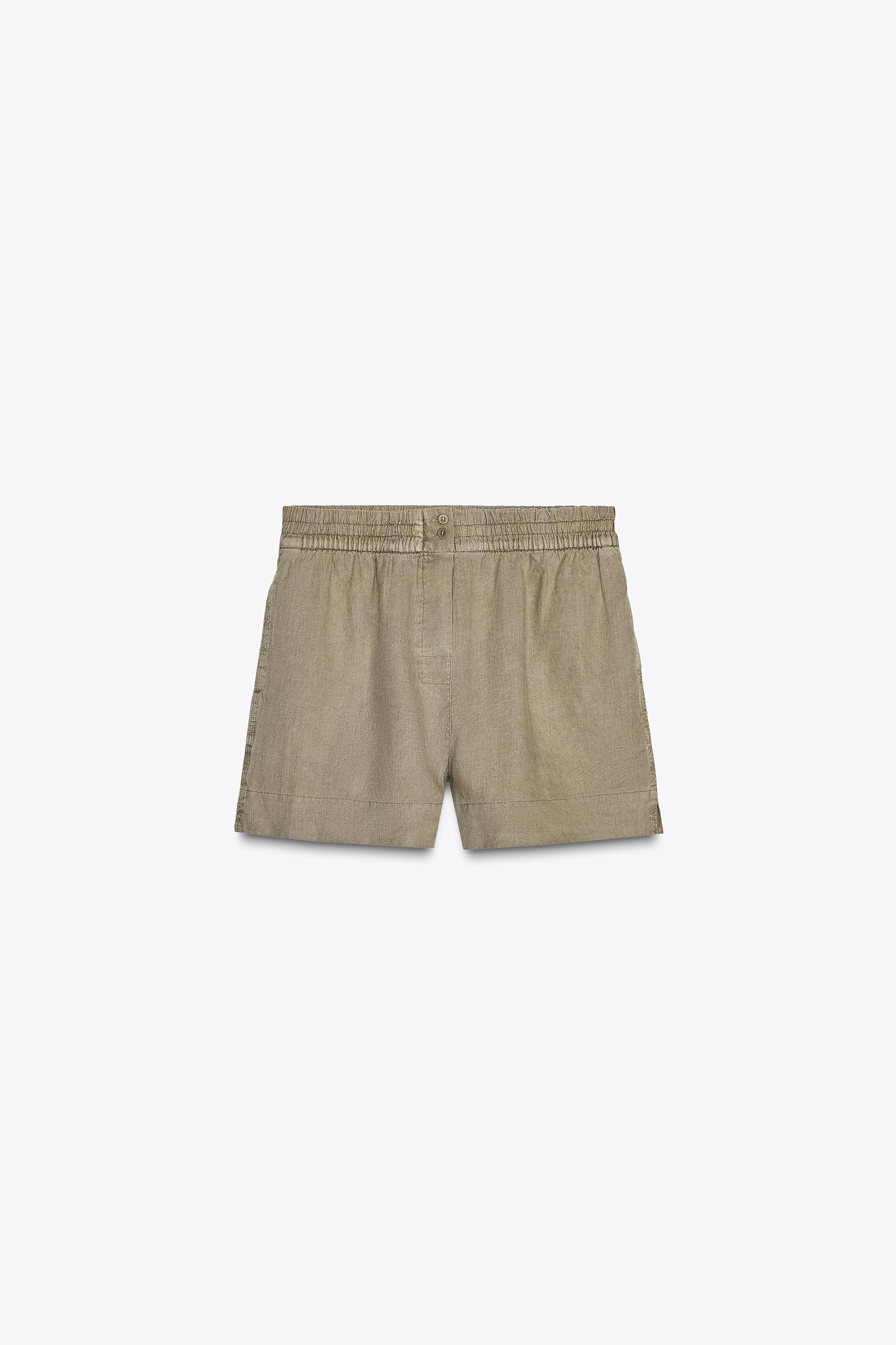 100% LINEN SHORTS ZW COLLECTION | Zara US
