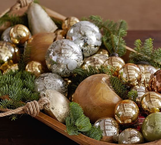 Mercury Glass Ball Ornaments Set of 6 - Silver & Gold | Pottery Barn (US)