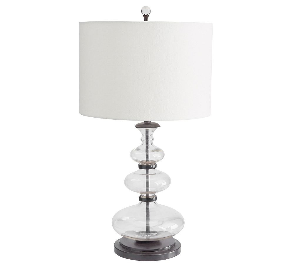 Estelle Stacked Glass & Iron Table Lamp (24"-36") | Pottery Barn (US)