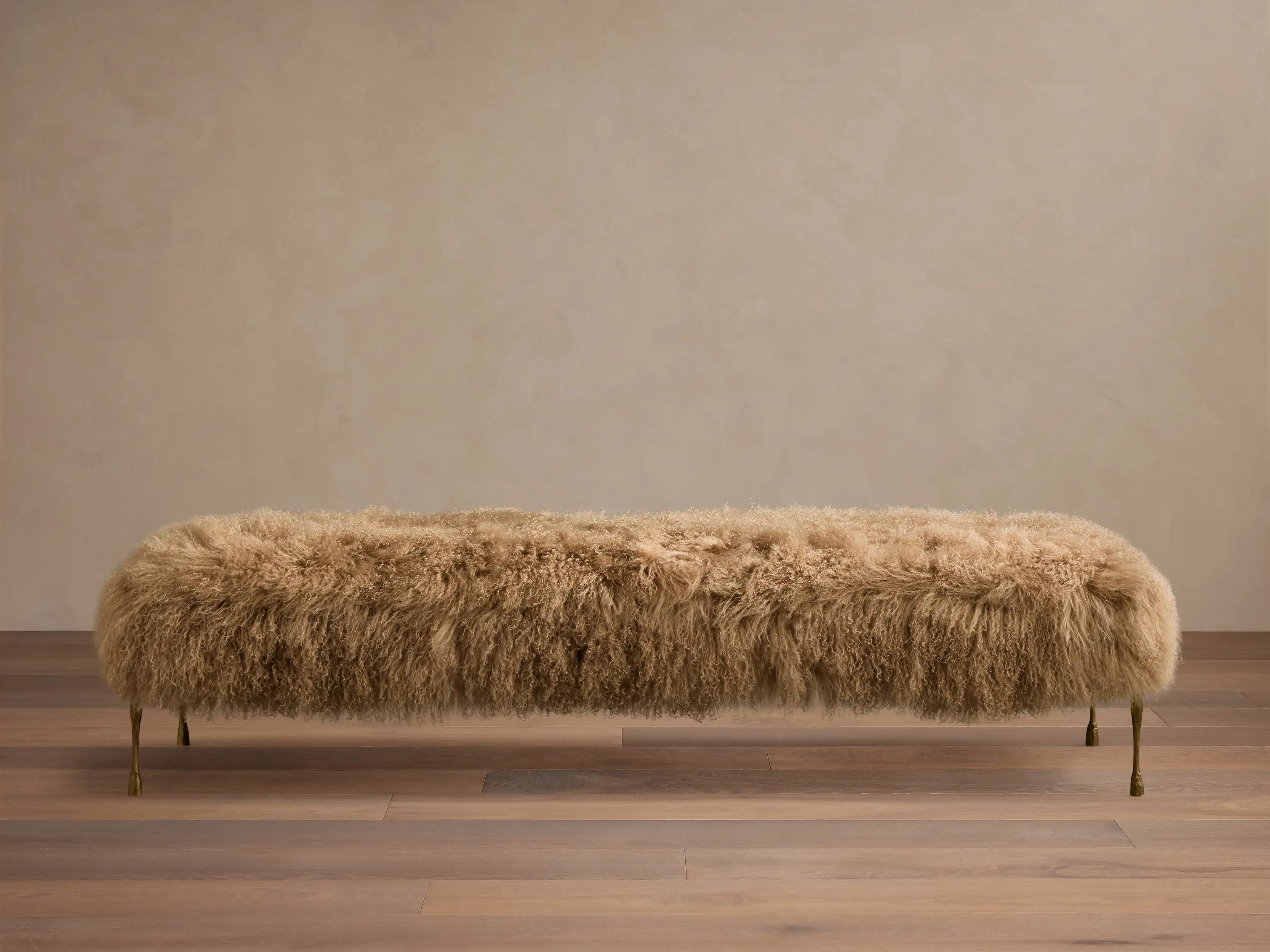 Gwen Mongolian Shearling Bench | Arhaus