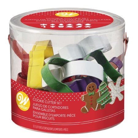 Wilton Christmas Cookie Cutter Tub, 12 Piece Set | Walmart (US)