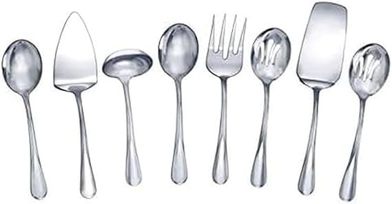 Gourmet Basics by Mikasa 5181046 Kaylee 8-Piece Stainless Steel Serving Set | Amazon (US)