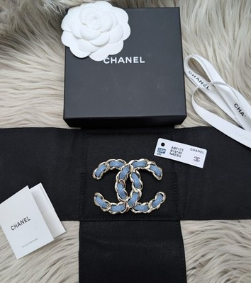 NWT CHANEL EXTRA LARGE CC DENIM BROOCH | eBay | eBay US