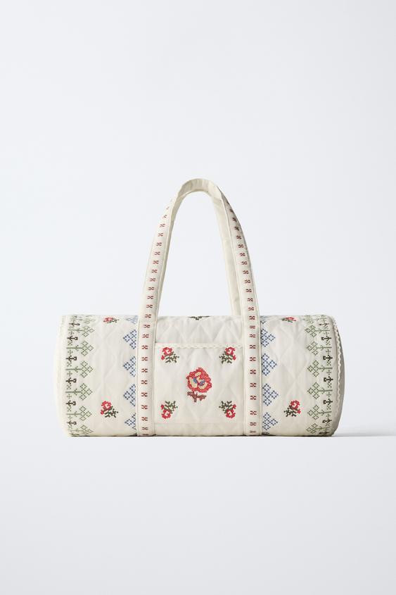 EMBROIDERED BOWLING BAG | Zara US