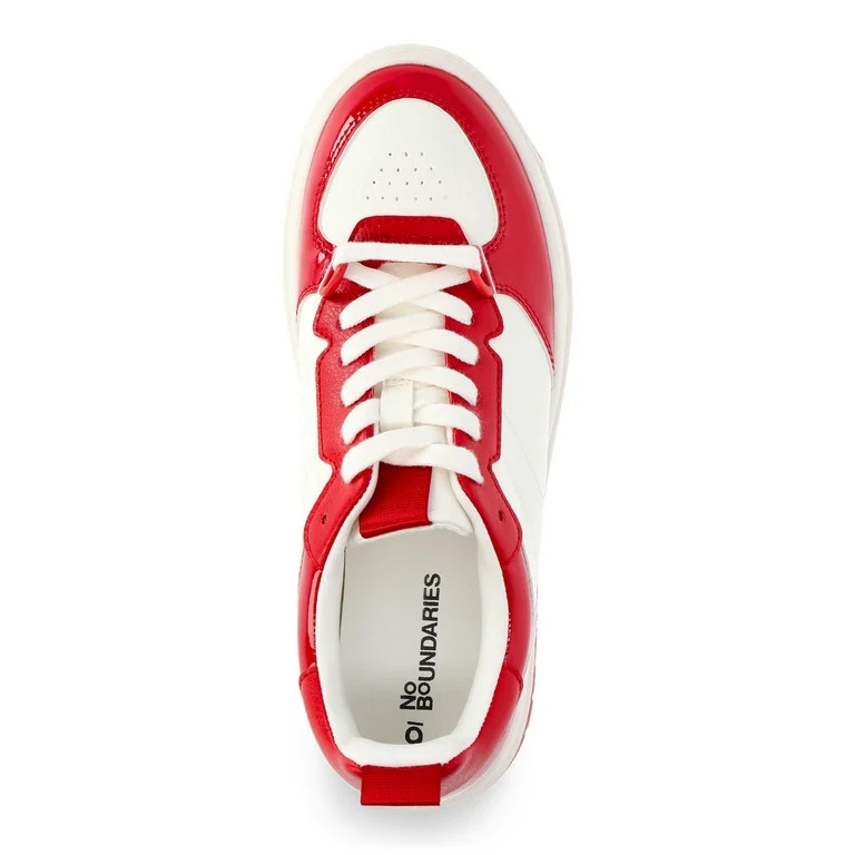 No Boundaries Women’s Lace Up Court Sneakers | Walmart (US)
