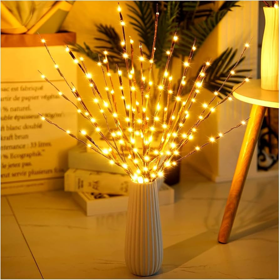 DK177 4 Pack Led Branch Light Battery Operated Lighted Branch Vase Filler Willow Tree Artificial ... | Amazon (US)