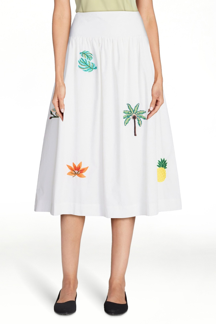 Free Assembly Women's and Women's Plus Embroidered Cotton Maxi Skirt with Drop Waist, Sizes XS-4X | Walmart (US)