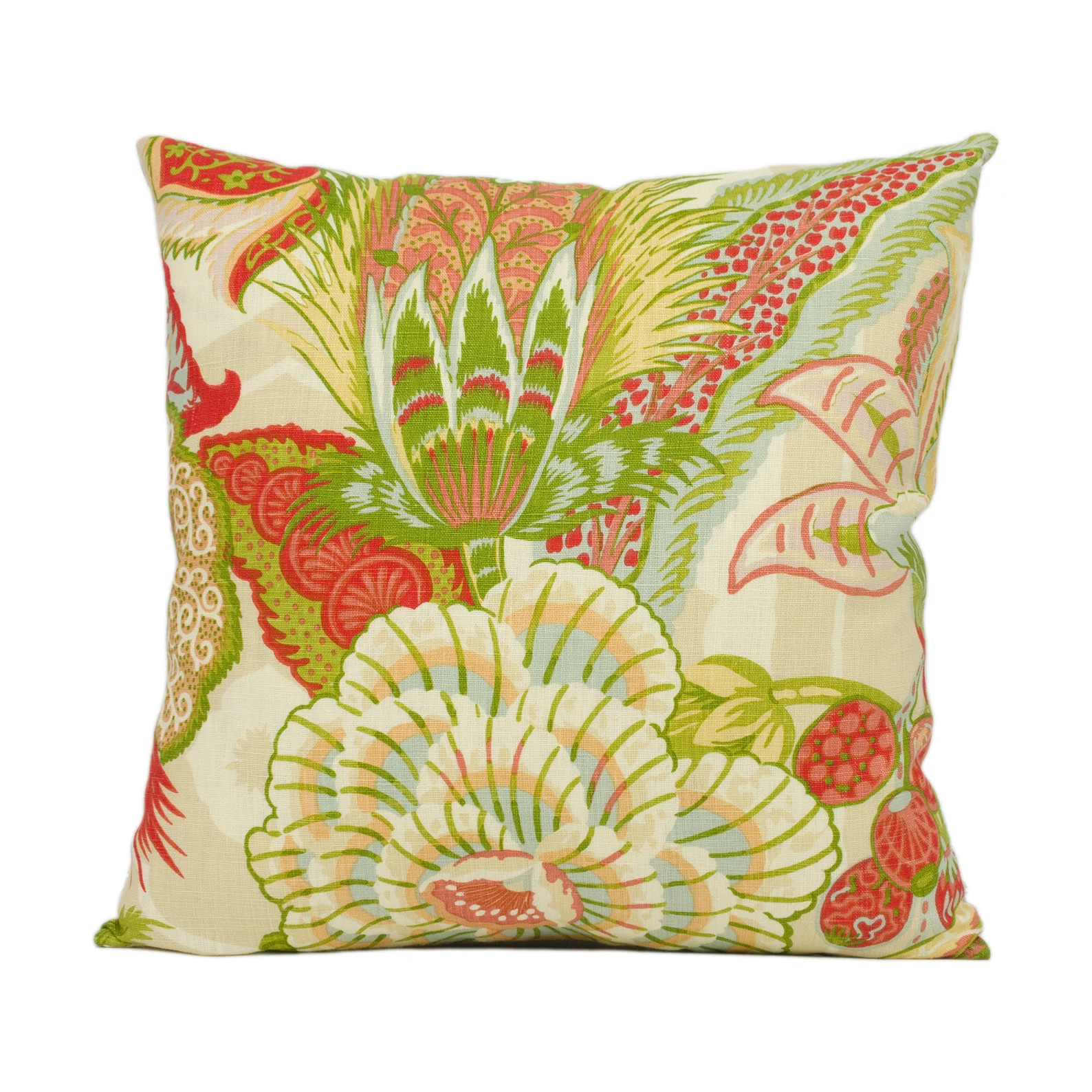 Schumacher - Zanzibar Linen Print - Melon - Art Deco Inspired Floral Cushion Cover - Handmade Thr... | Etsy (US)