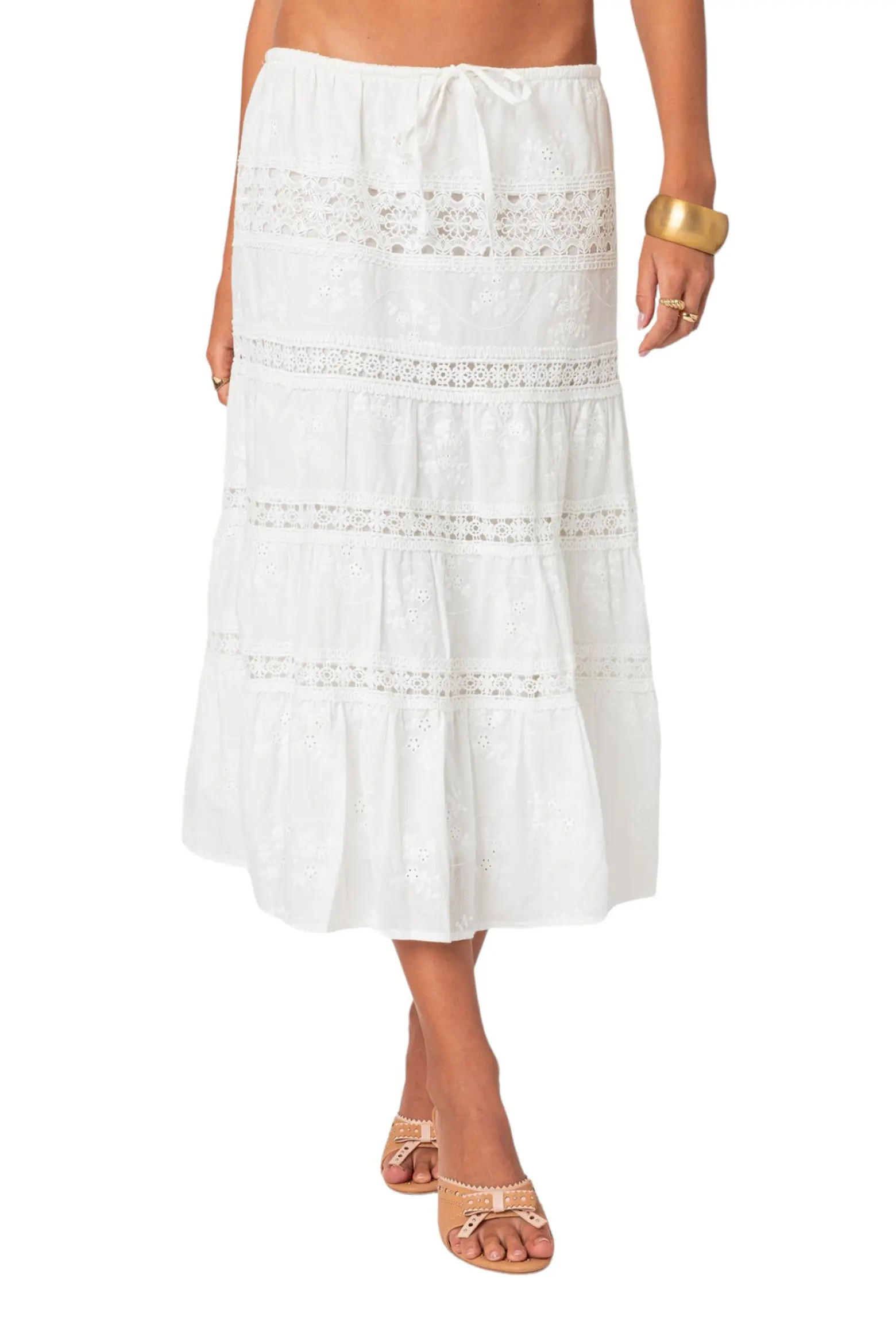 Eyelet Embroidery Cotton Midi Skirt (Women) | Nordstrom | Nordstrom