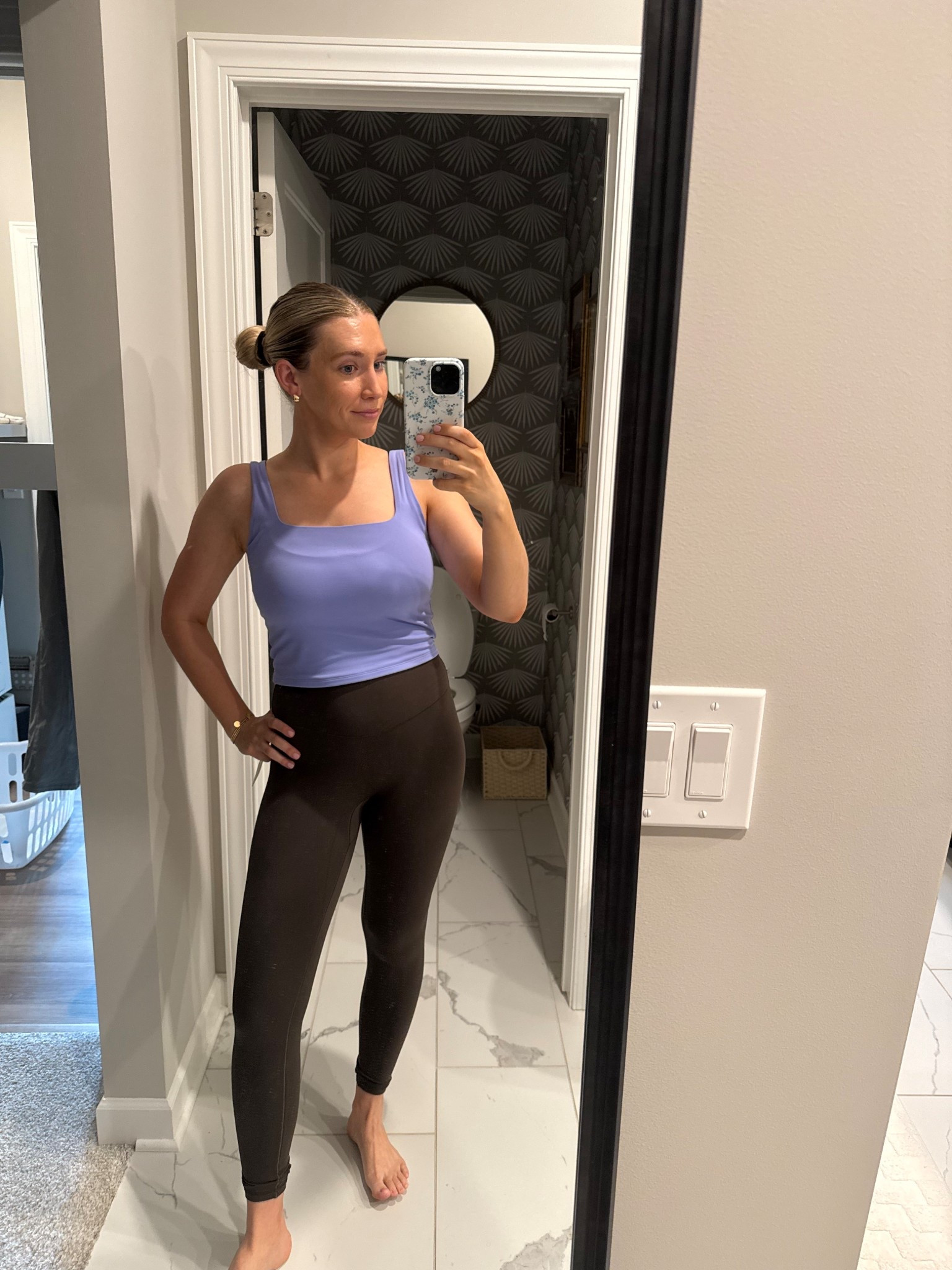 Material is BUTTER! 
Bottoms id say you can size down on. I’m wearing a small. Medium was too big in the thigh/crotch area. 
Top wearing a medium. True to size. 

#LTKActive #LTKStyleTip