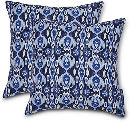 Vera Bradley by Classic Accessories Water-Resistant Accent Pillows, 18 x 18 x 8 Inch, 2 Pack, Ika... | Amazon (US)