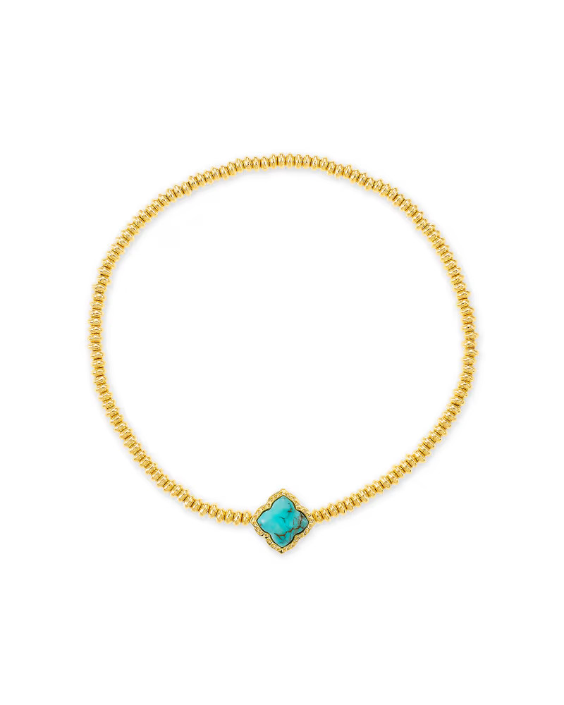Mallory Gold Stretch Bracelet in Variegated Turquoise Magnesite | Kendra Scott