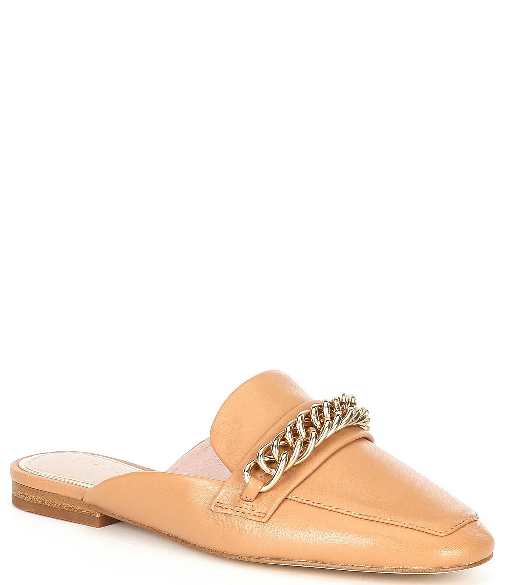 Magley Leather Chain Detail Mule Loafers | Dillards