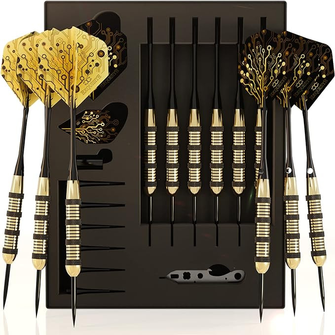 CC-Exquisite Premium Steel Tip Darts Set - Professional Darts, Brass Barrels, Metal Tip Darts, Ex... | Amazon (US)
