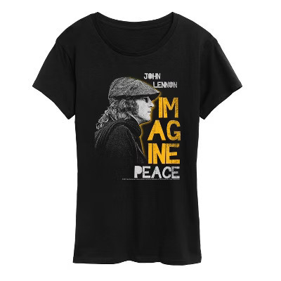 Women's John Lennon John Lennon Profile Short Sleeve Graphic T-Shirt - Black - 1X | Target