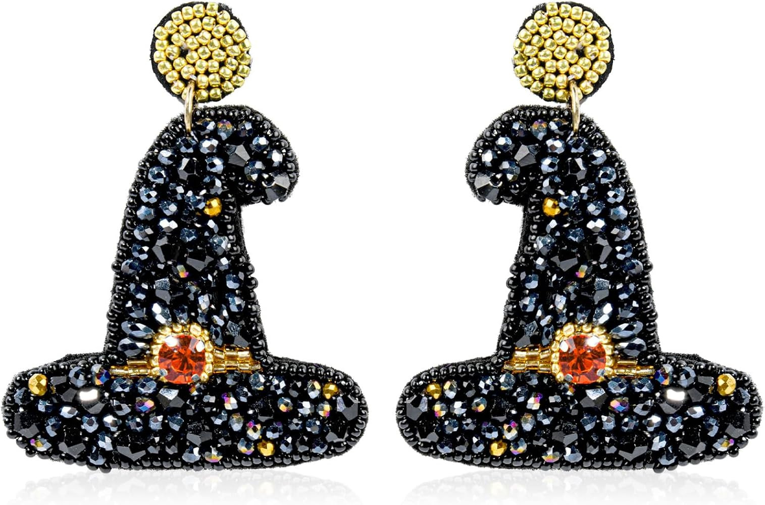 Halloween Earrings for Women - Beaded Boo Halloween Jewelry Drop Dangle Earrings - Handmade Costu... | Amazon (US)