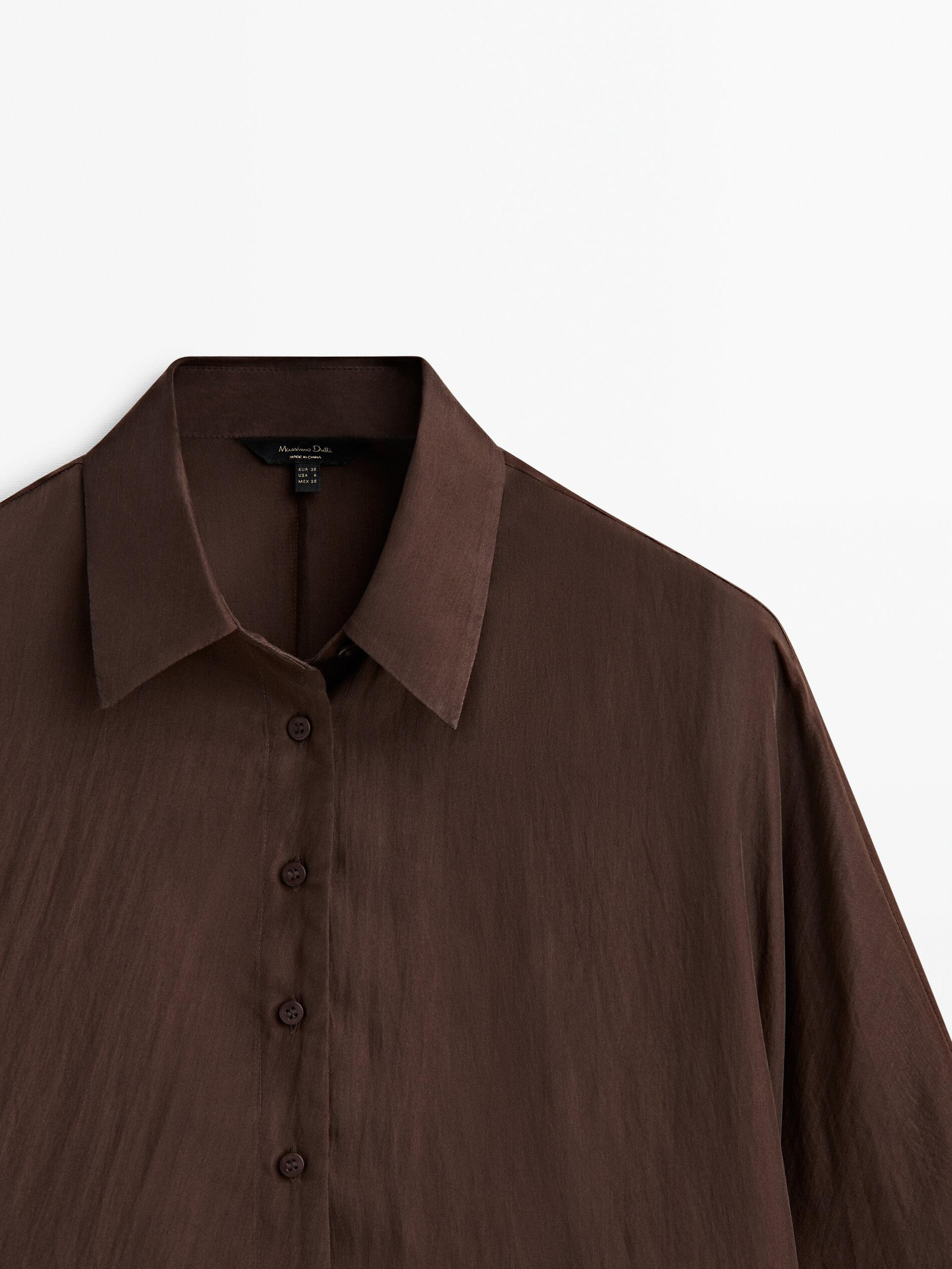 100% Habotai silk shirt | Massimo Dutti UK