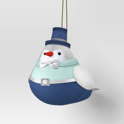 Christmas Featherly Friends Ornament Blue Top Hat - Wondershop™ | Target
