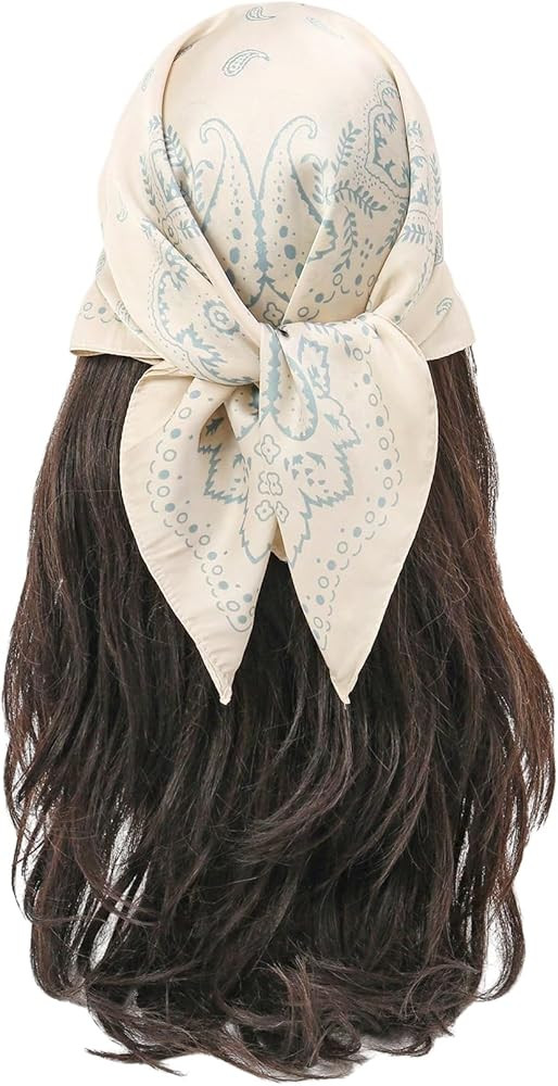 Floerns Women's Vintage Silk Bandana Paisley Print Headscarf Boho Square Hair Scarf | Amazon (US)