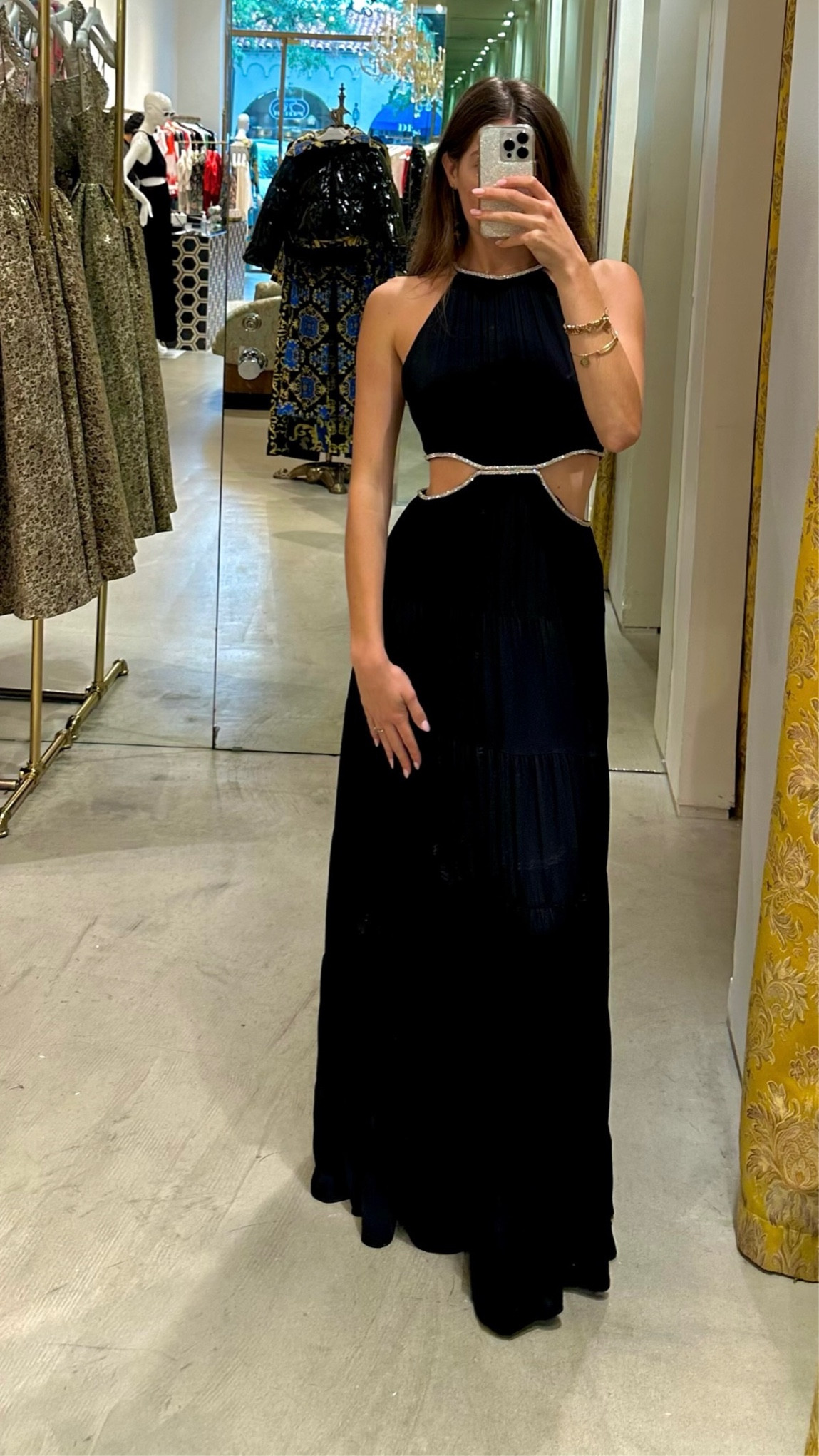 Elegant black dress with a sequence waistline

#LTKSeasonal #LTKHoliday #LTKstyletip