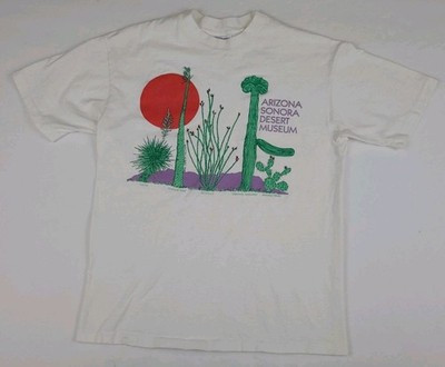 Vintage 80s Arizona Sonora Desert Museum Cactus Art Print T Shirt 1986 Vtg USA | eBay US