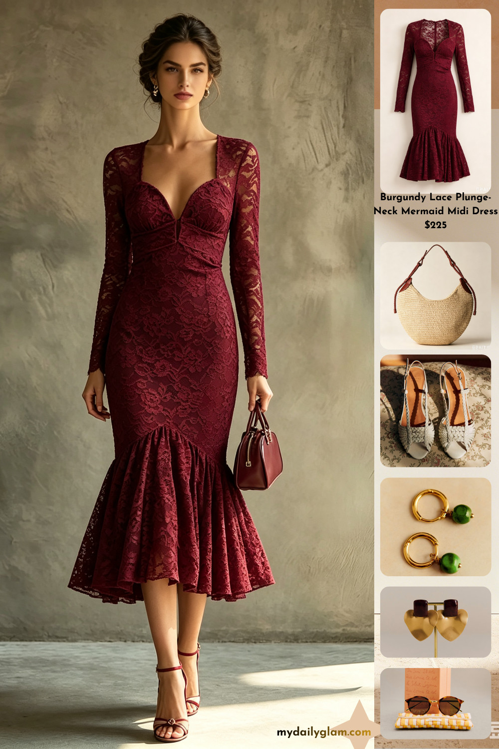 Burgundy Lace Midi Dress | Elegant Evening Outfit For Special Occasions
#BurgundyLaceDress #MidiMermaidDress #FormalEventOutfit #DateNightStyle #WeddingGuestAttire #ElegantWomenFashion #LongSleeveLaceDress #EveningWear 

 #LTKootd #LTKOver40 #LTKWedding