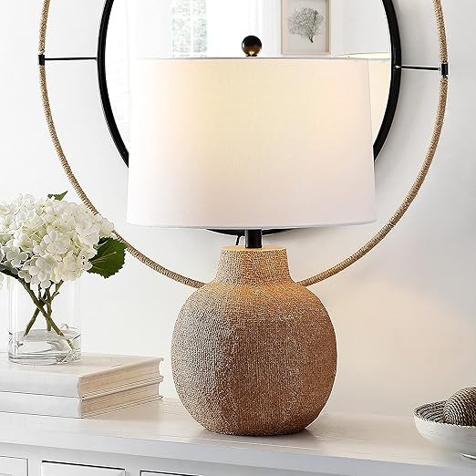 SAFAVIEH Lighting Collection Acer Modern Rustic Farmhouse Brown 24-inch Bedroom Living Room Home ... | Amazon (US)