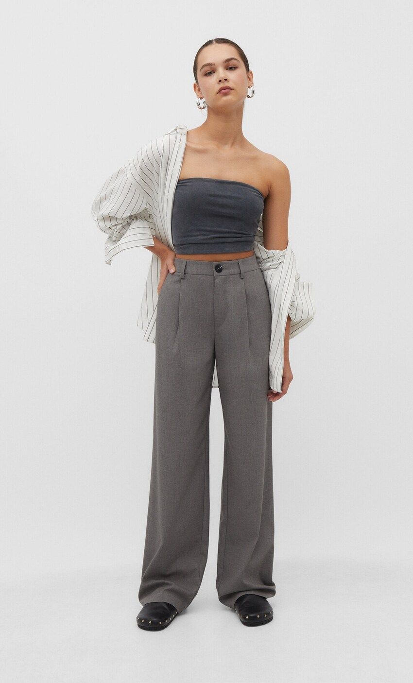 Straight-Leg-Anzughose - Mode für Damen | Stradivarius Deutschland | Stradivarius DE
