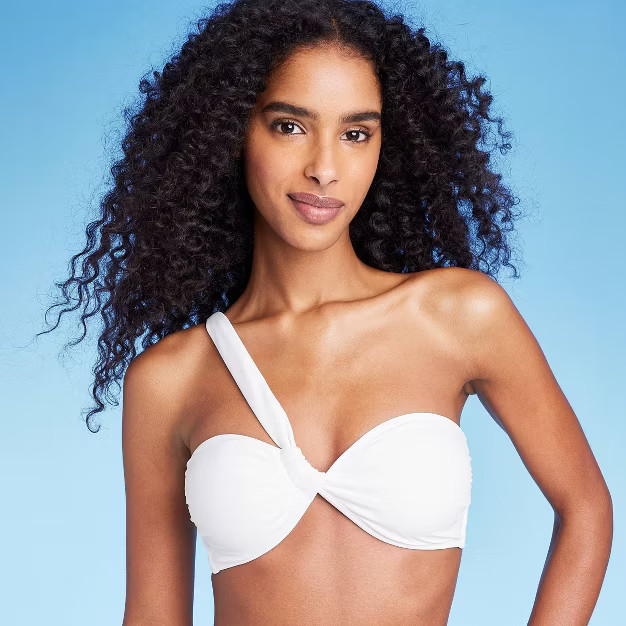 Women's One Shoulder Bandeau Bikini Top - Shade & Shore™ | Target