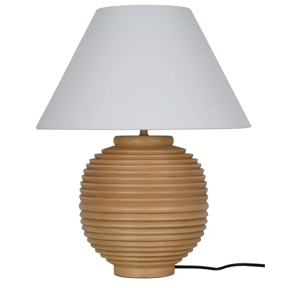 My Texas House 22'' Table Lamp with White Fabric Empire Shade Transitional Table Light Fixture fo... | Walmart (US)