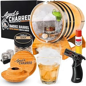 Old Fashioned Cocktail Kit for Whiskey, Bourbon & More - Premium Barrel Set, USA Oak - Cocktail S... | Amazon (US)