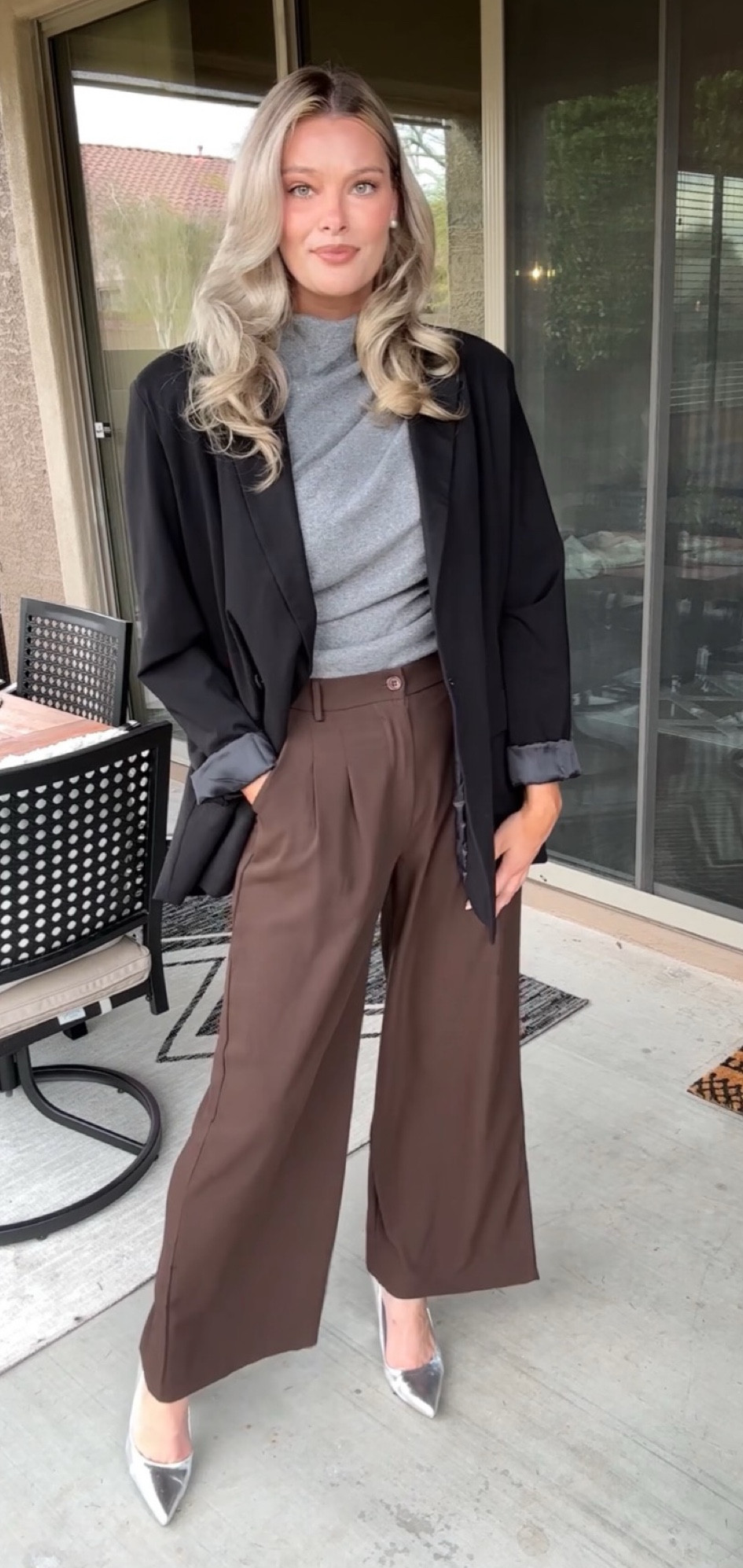 Work Outfit. Wear to Work. Wide Leg Pant. Neutral Outfit. Oversized Blazer. Black Blazer. Office Outfit. Amazon Outfit. Amazon Fashion  

#LTKworkwear #LTKstyletip