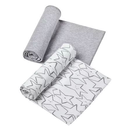 Little Star Organic 100% Pure Organic Cotton Swaddle Blanket, 2 Pk, Gray-Little Dreamer | Walmart (US)