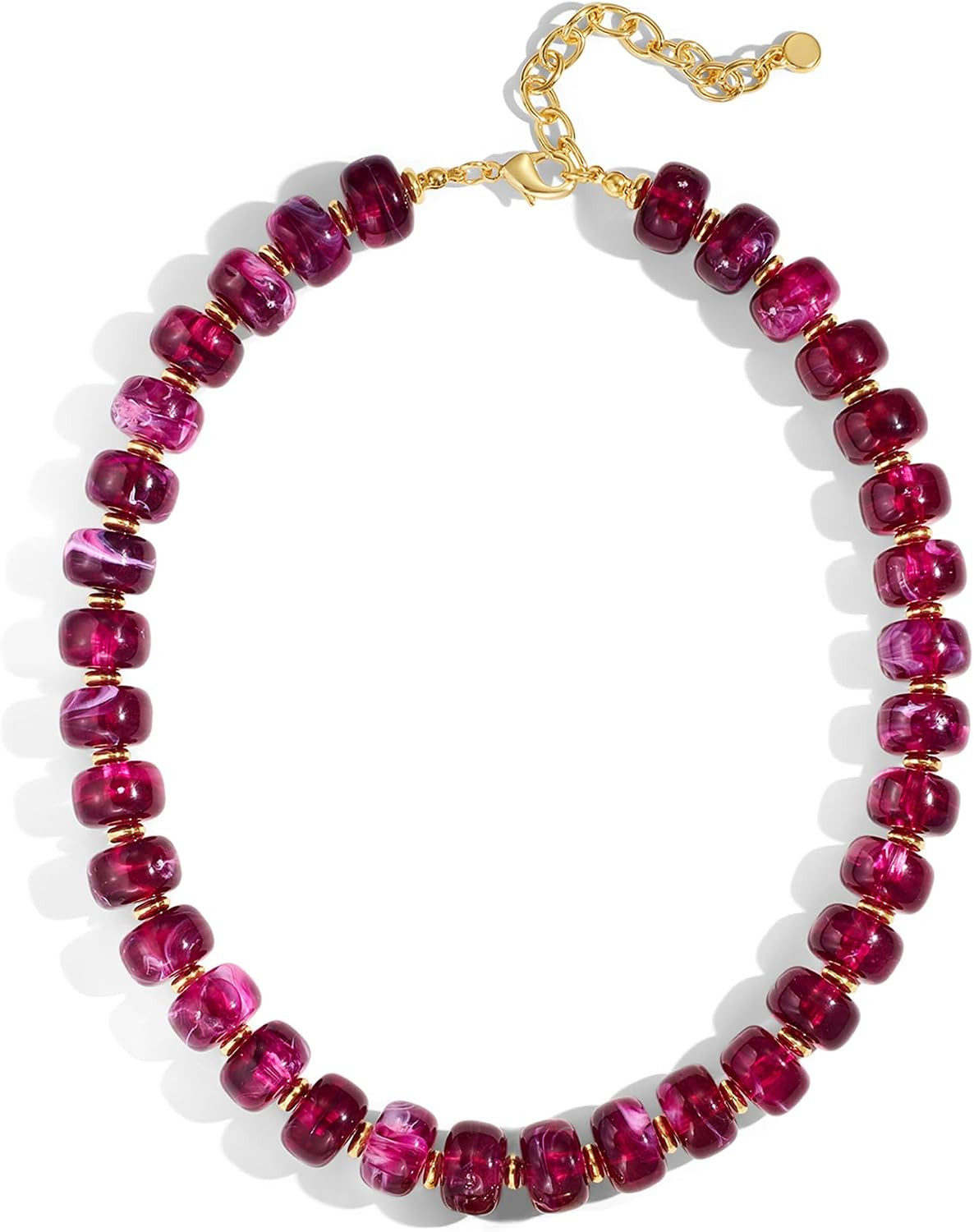 Colorful Chunky Beaded Necklace for Women Trendy Summer Jewelry | Amazon (US)