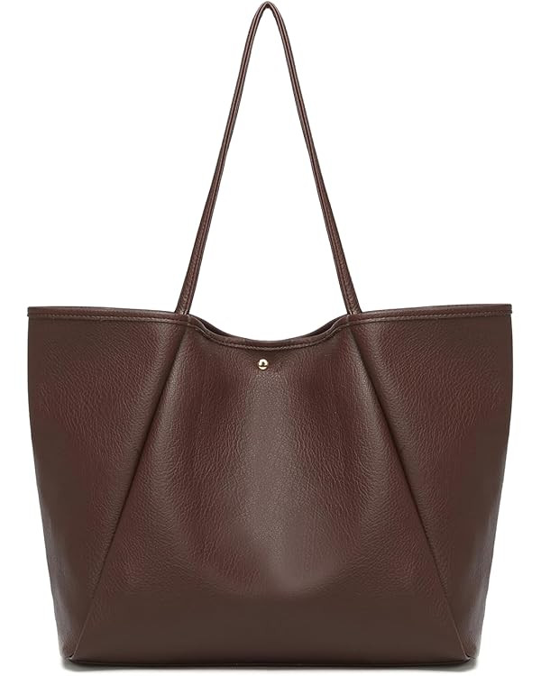 Dreubea Large Leather Tote Bag for Women - Big Work Bag, Spacious Minimalist Handbag, Tote Handba... | Amazon (US)