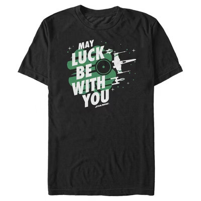 Men's Star Wars: A New Hope St. Patrick's Day May Luck Be With You Clover  T-Shirt - Black - 2X Large | Target