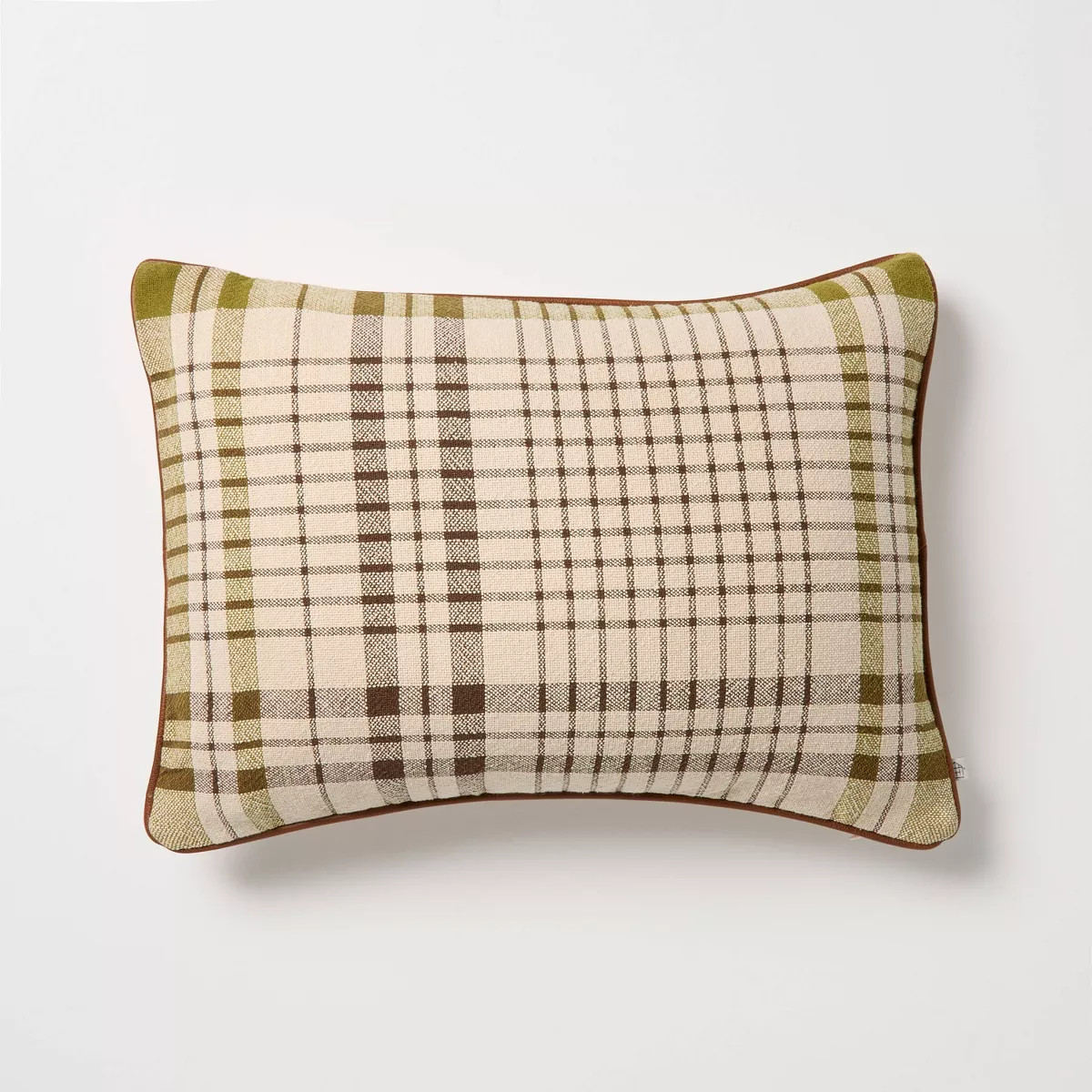 14"x20" Plaid Lumbar Toss Pillow Green - Hearth & Hand™ with Magnolia | Target