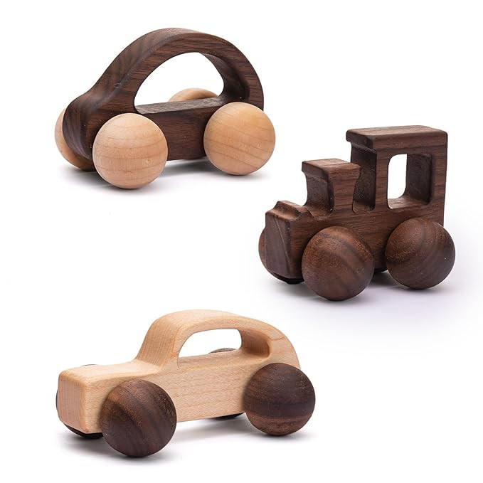 3PCS Wooden Baby Toys,Baby Grasping Toys Push Car Toys Montessori Toys Wooden Toy Vehicles,#2 | Amazon (US)