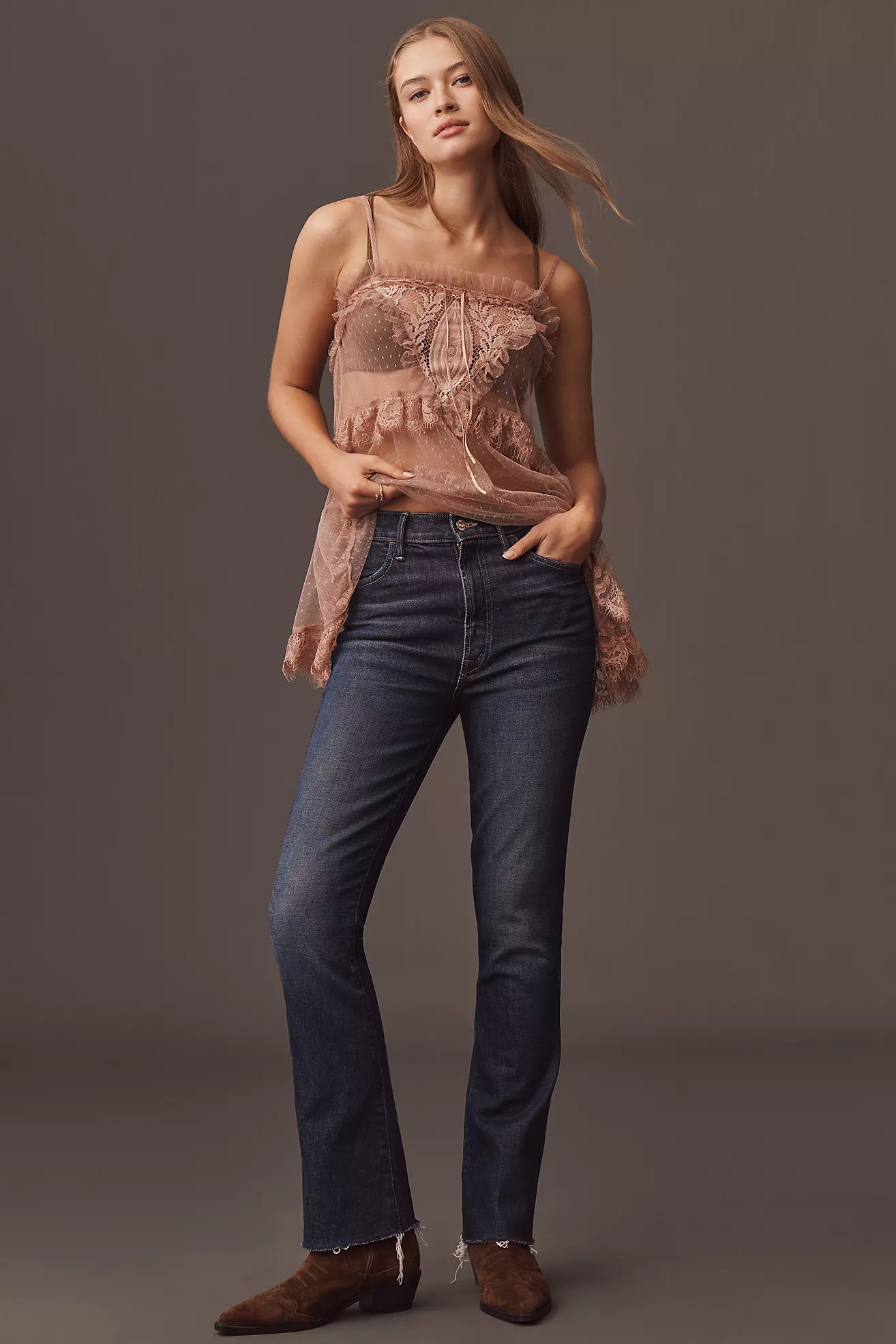 Mother Hustler Flood High-Rise Ankle Jeans | Anthropologie (US)
