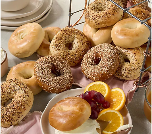 Make Your Selection: Just Bagels (24) 4oz. NYC Bagels in Choice of Flavors | QVC