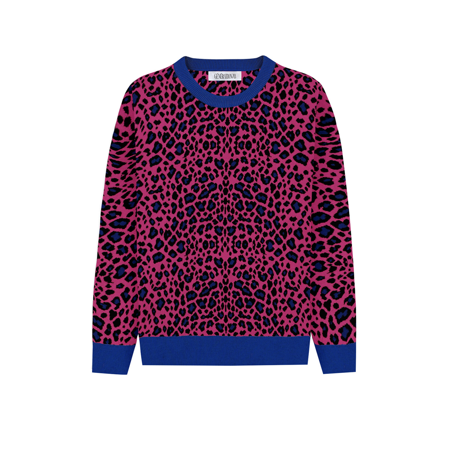 Oversized Cashmere-Blend Leopard Sweater In Fuchsia | Wolf & Badger (US)