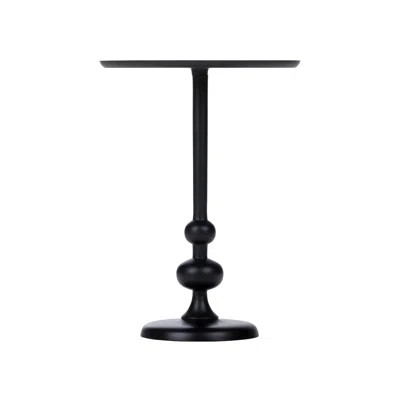 Black Caviar Tray Top Pedestal End Table | Wayfair North America