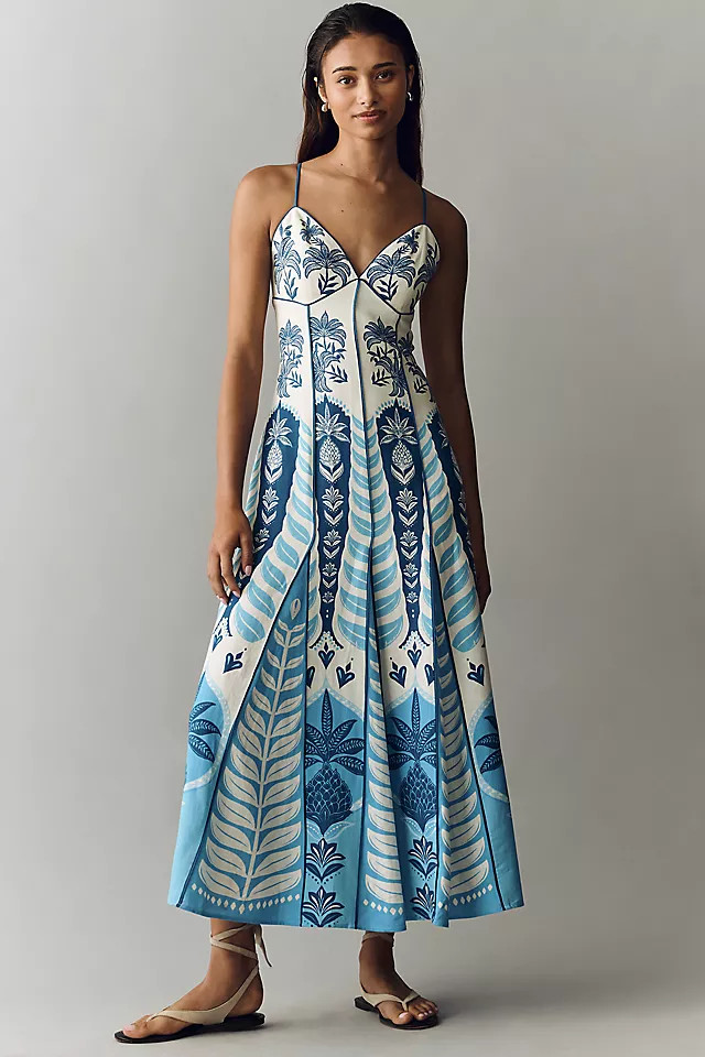 Anthropologie x Farm Rio Sleeveless V-Neck A-Line Maxi Dress | Anthropologie (US)
