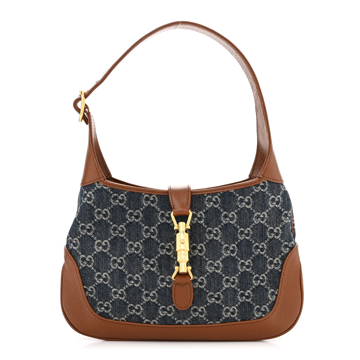 New Denim GG Monogram Calfskin Small Jackie 1961 Hobo Blue Tea Cuir | FASHIONPHILE (US)