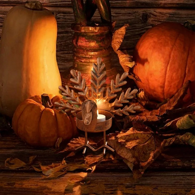 Aff*ordable\uff01Metal Turkey Tea Light Candle Decor Colorful Standing Sitting Turkey Figure for ... | Walmart (US)